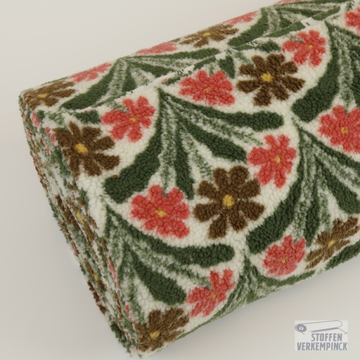[KV-S2811R-3235] Teddy Jacquard Flower Ornament