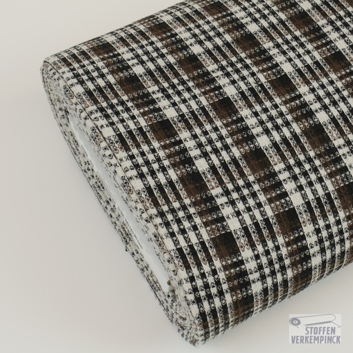[KV-S2795R-1012] Waffle Fabric Check Brown