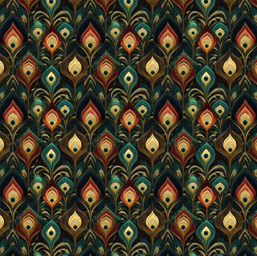 [QT-S20012-990] Viscose Jersey Digital Feathers Dark Navy