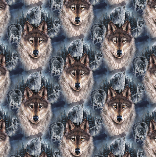 [QT-S65030-680] French Terry Digital Wolves Blue-Anthracite