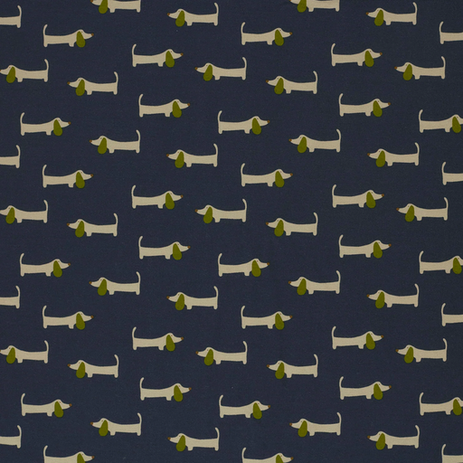 [NO-27205-208] French Terry Brushed Daschshund Navy