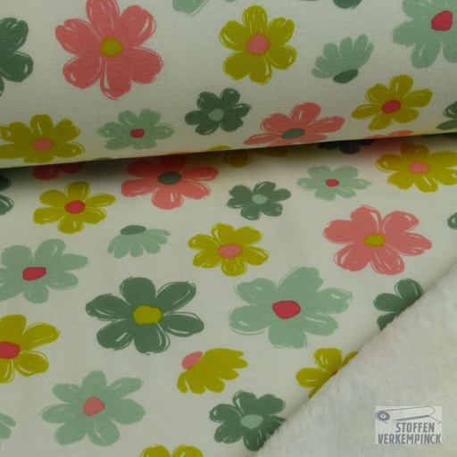 [028-09760-002] Alpenfleece Flowers Wit