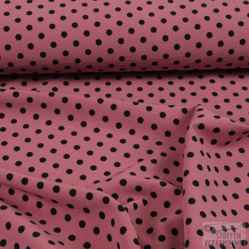 [NO-15167-012] Bi-stretch Polyester Print Polka Dots Pink