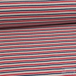 [VE-08405-004] Boordstof Streepjes Rood & Blauw