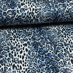 [KI-15709-690] Breedtestretch Print Leopard Blue