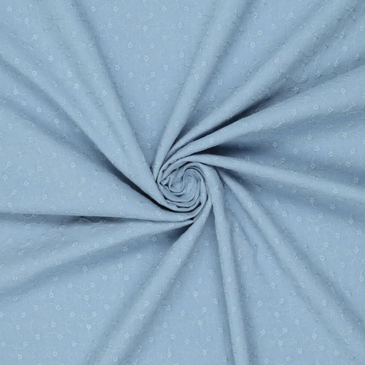 [KI-0863-690] Broderie Kleine Bloempjes Blauw
