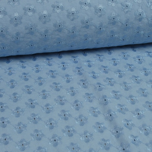 [HE-206313-5029] Broderie Viscose Licht Blauw