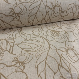 [VI-YUKIDANI-RONDA] Decostof Bloemenprint Ton sur Ton Beige