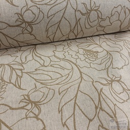 [VI-YUKIDANI-RONDA] Decostof Bloemenprint Ton sur Ton Beige