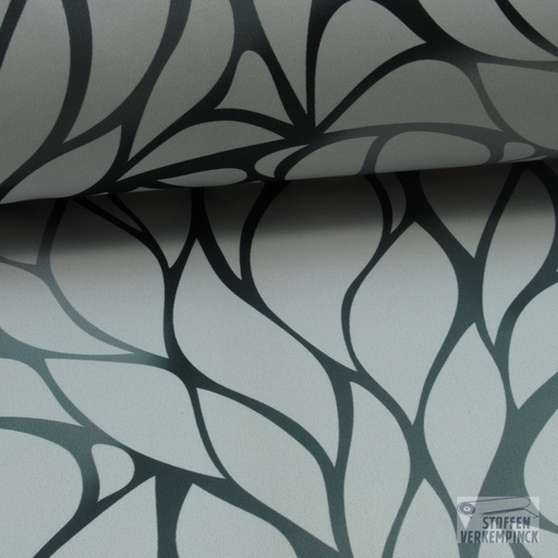 [LD-MIAMI-5753/2006] Dimout Abstract Leaf wit/zwart
