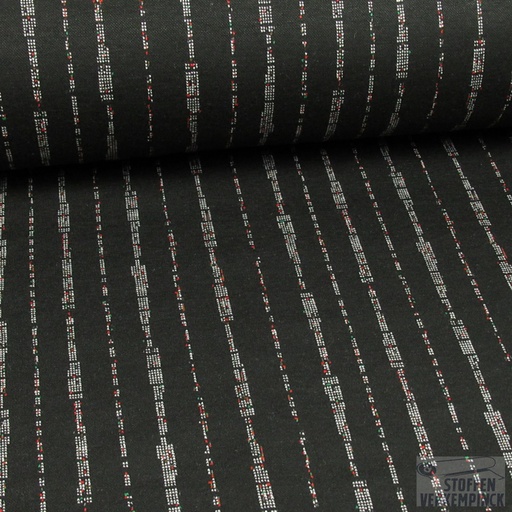 [NO-14188-069] Jacquard Jersey Strepen Zwart