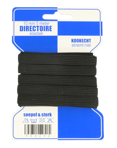 [DBF-50020Z-10] Elastiek 10mm Zwart - 5m