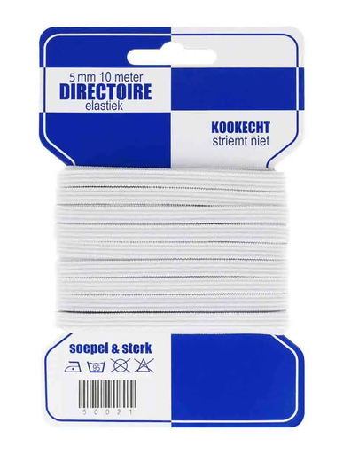 [DBF-50021-10] Elastiek 6mm Wit - 10m