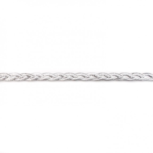 [KV-30041] Gevlochten band met  Zilveren Rand