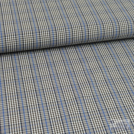[POL-940073-32] Geweven Ruitje Bruin & Blauw