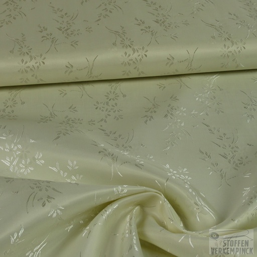 [ZA-006165-09] Jacquard Voering Bloemen Ecru