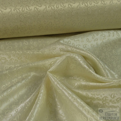 [ZA-006142-01] Jacquard Voering Paisley Ecru
