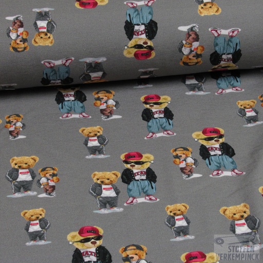 [MU-4963-1764] Jersey Digi Print Cool Teddy Grijs