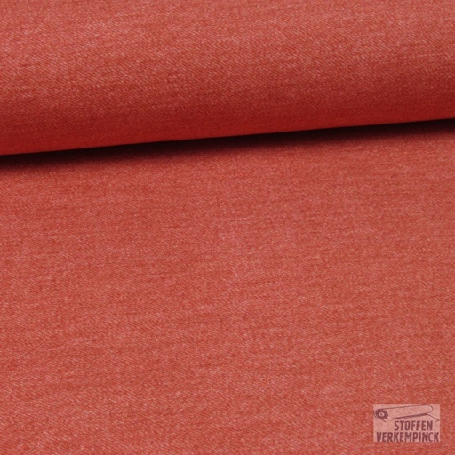 [MU-4852-1437] Jersey Digiprint 'Jeans' - Koraal