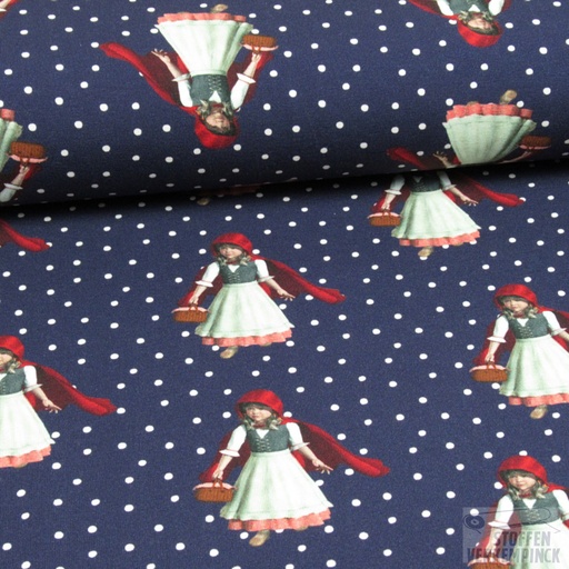 [ST-16208-15] Jersey Digital Print Little Red Riding Hood Navy