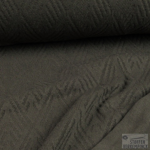 [NO-16200-058] Jersey Jacquard Geruit Bruin