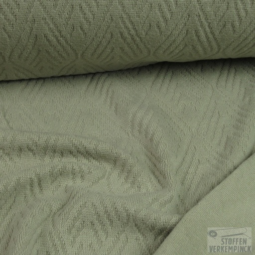 [NO-16200-052] Jersey Jacquard Geruit Zand