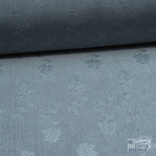 [BA-581] Jersey Jacquard Bloemen Grijs