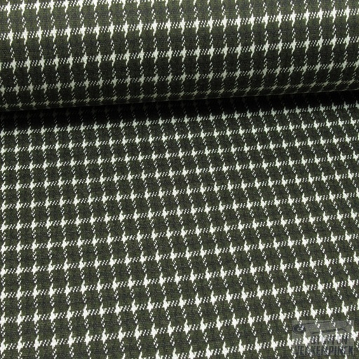 [NO-14351-027] Jersey Jacquard Pied de Poule Khaki
