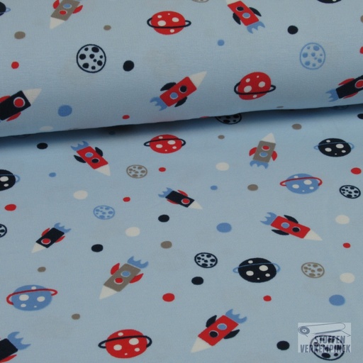 [NO-17666-003] Jersey Print 'Space' Lichtblauw