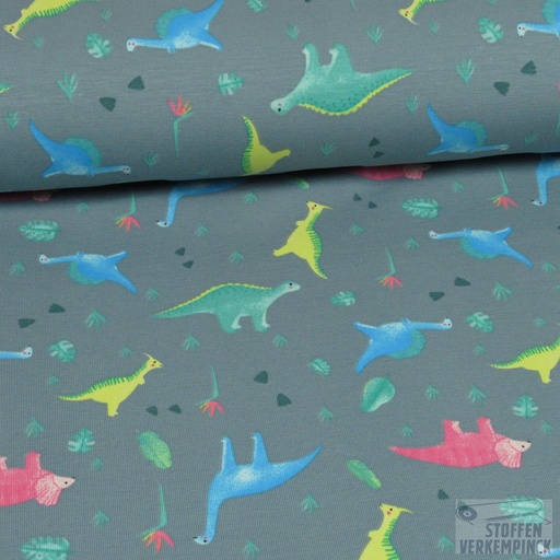 [QT-K23001-003] Jersey Print Dino's Blauwgrijs