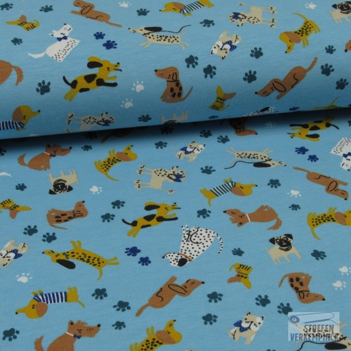 [QT-K10069-003] Jersey Print Dogs Blue