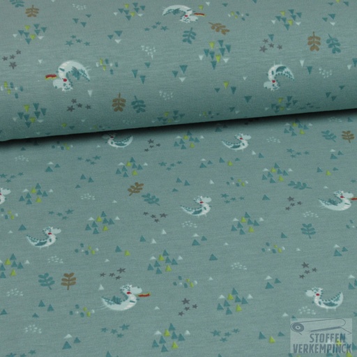 [MU-4946-26] Jersey Print Draakjes Mint