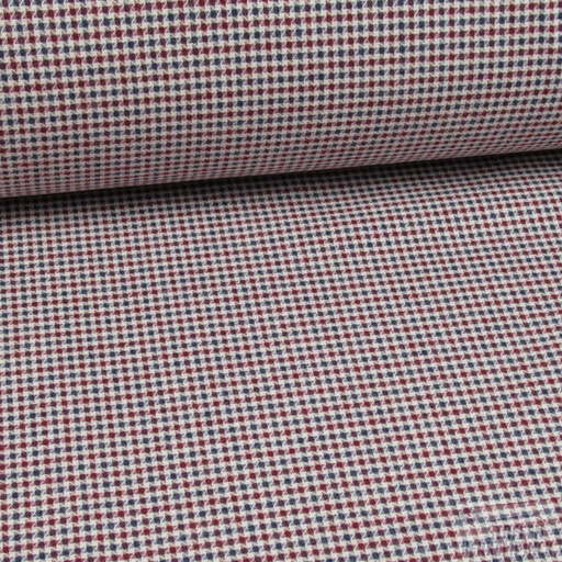 [NU-A828AW2021-32910] Katoen Geruit Bordeaux & Blauw