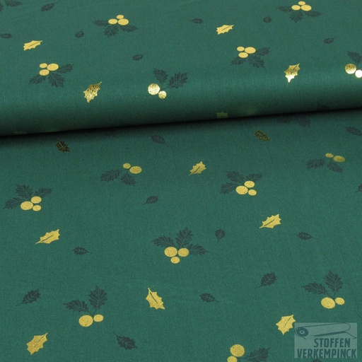 [QT-K25003-025] Katoen Kerst Foil Hulst Groen