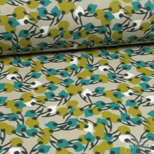 [DO-37KISNBEE150] Katoen Print Bloemen Groen