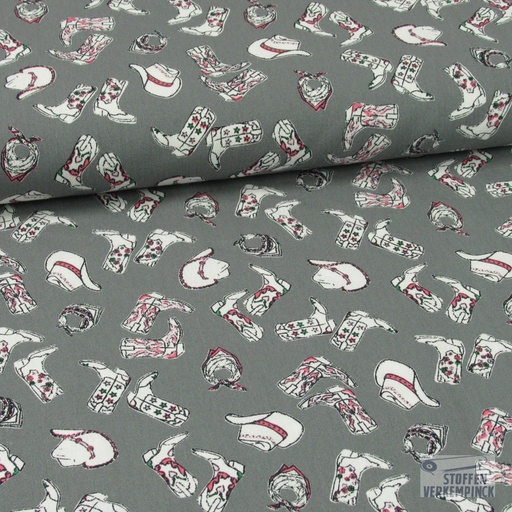 [POL-310150-11] Katoen Print Cowboy Grijs