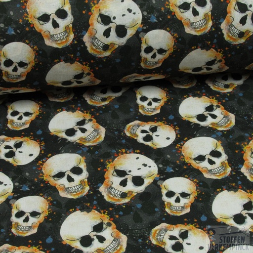[MC-POPLINHALLOW-7010] Katoen Print Halloween Schedels