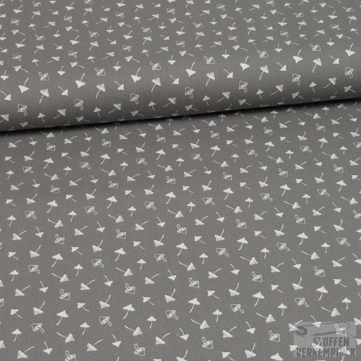 [HE-133.702-0008] Katoen Print Paddenstoeltjes Grijs