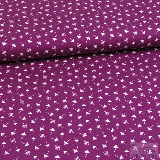 [HE-133.702-0003] Katoen Print Paddenstoeltjes Paars