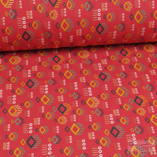 [MC-POPPLA000-7002] Katoen Print Ruitjes Rood