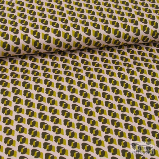 [028-08458-001] Katoen poplin graphic dots light rose