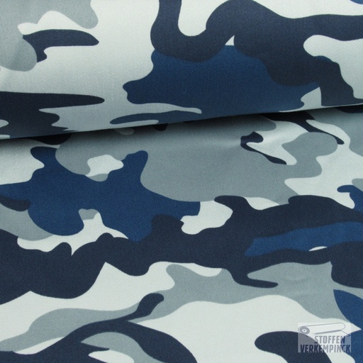 [096-0864-690] Knitted Denim Camo Blauw
