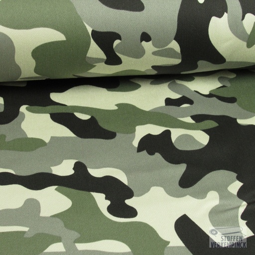 [096-0864-213] Knitted Denim Camo Grijs
