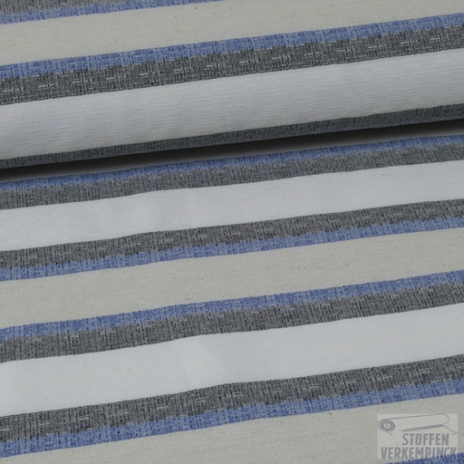 [NO-13178-005] Lengtestretch Jacquard Strepen Denim