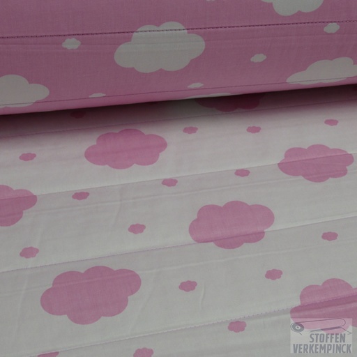 [KV-S305-61895] Matelassé Print Wolkjes Licht Roze
