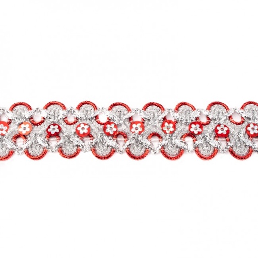 [KV-30023] Paillettenband Bloem 2-kleurig