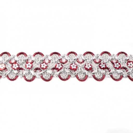 [KV-30027] Paillettenband Bloem 2-kleurig