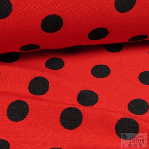 [CI-1538-RO50-A1452] Pl. Print Dots Black on Red