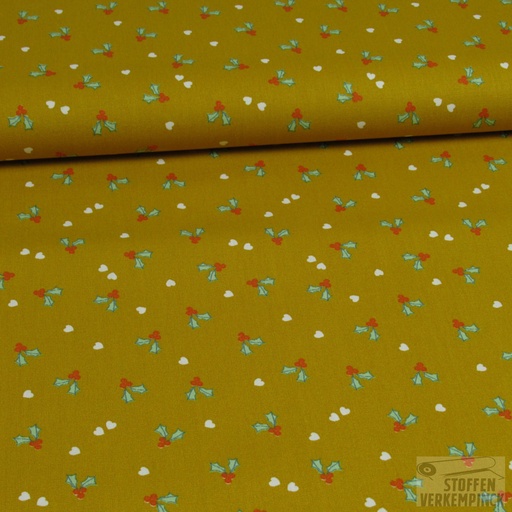 [VE-09142-022] Popelin Christmas Hulst Ochre