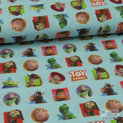 [ZA-009279-01] Popeline Digital Print Toy Patch Aqua